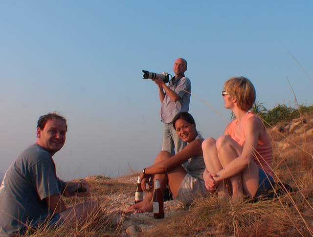 apero au soleil couchant